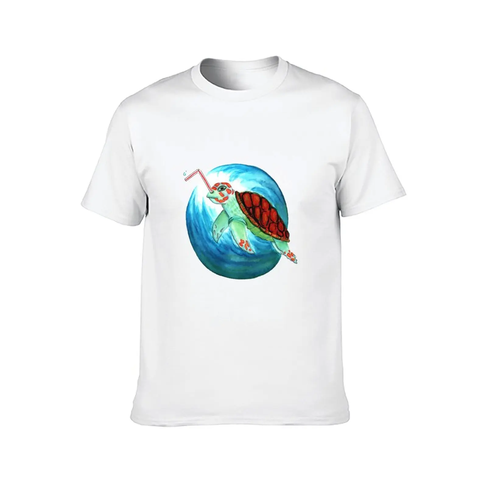 sea turtle bubble straw pollution T-Shirt luxury t-shirt boys whites Louboutins mens champion t shirts