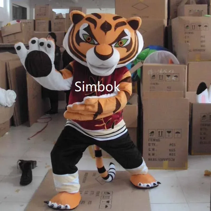 Simbok Cute Tiger Mascot Cartoon Doll Cosplay Costume Walking Halloween Christmas Party Masquerade Anime Shows OI9252
