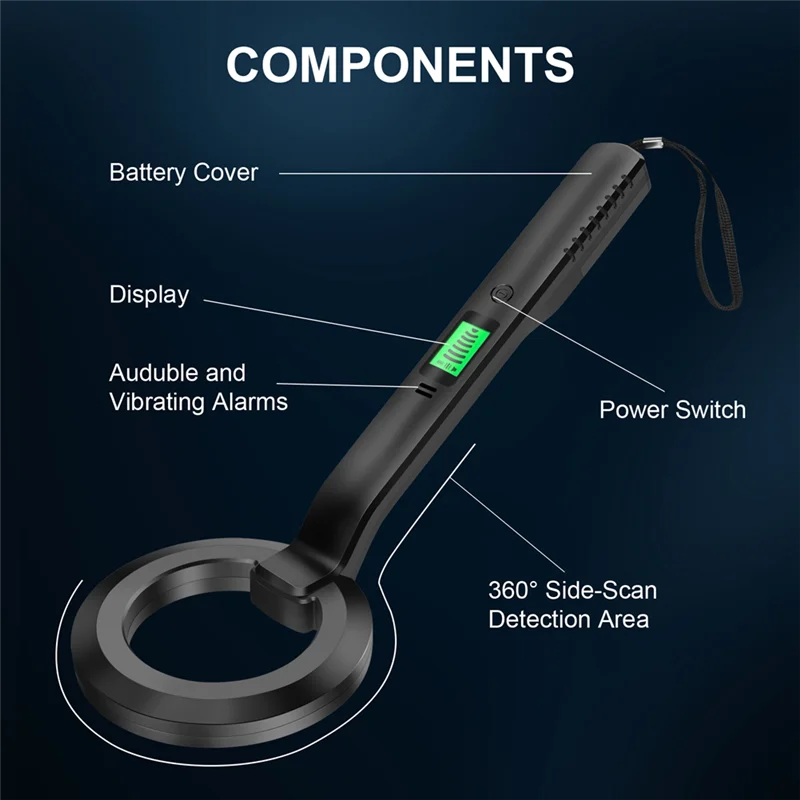 ABGN เครื่องตรวจจับโลหะมือถือนาฬิกาปลุกความไวสูงเครื่องสแกนเนอร์โลหะ Security Checker Pinpointer ค้นหาขดลวดตรวจจับโลหะเครื่องมือ Dura