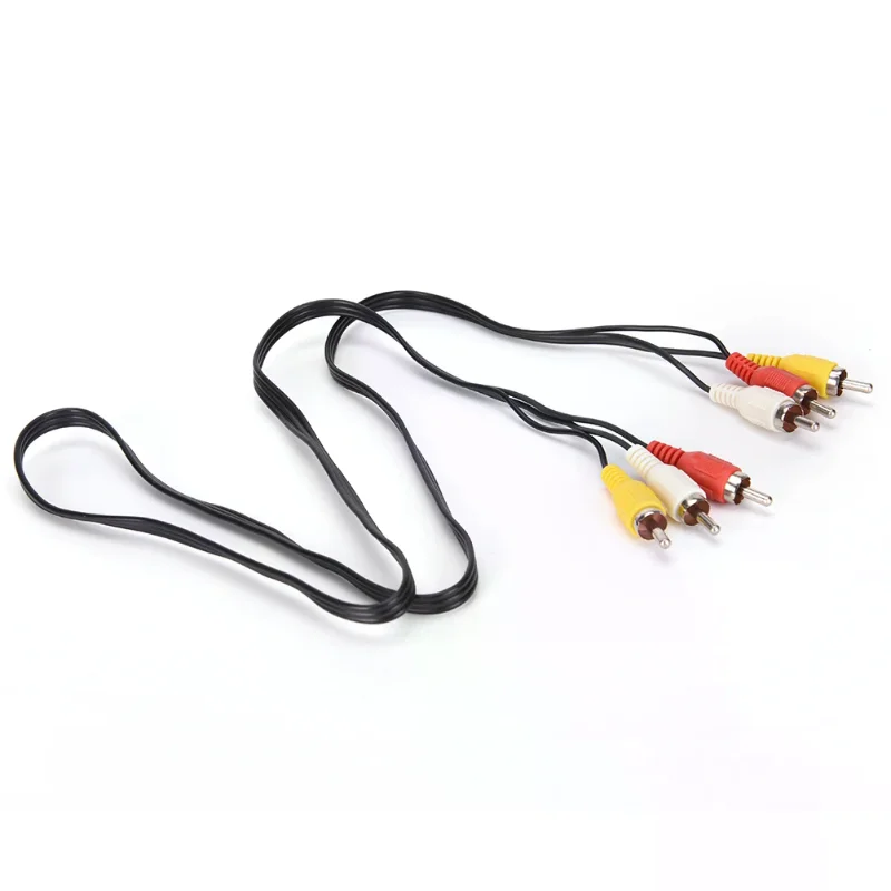 Male to 3 Male Composite Audio Video AV Cable Plug 1M 3