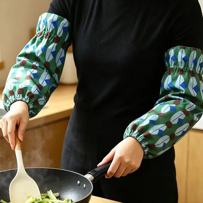 Polyester Water Repellent Sleeves Guards with Retro Aesthetic Look for School Writing Light Crafting Kitchen Tasks