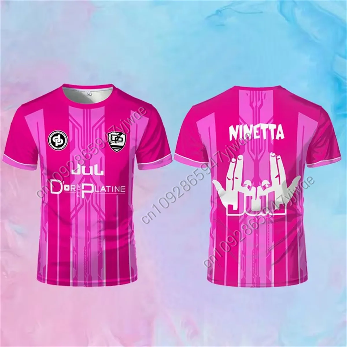 90 minuten juli Maillot Toto Et Ninetta Jerseys Dames Rap Cultuur Grafische T-shirts Ademend voetbalshirt Paar outfits