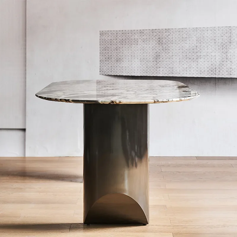 

Ocean Storm dining table and chair group, light luxury, high-end, Nordic simple natural luxury stone