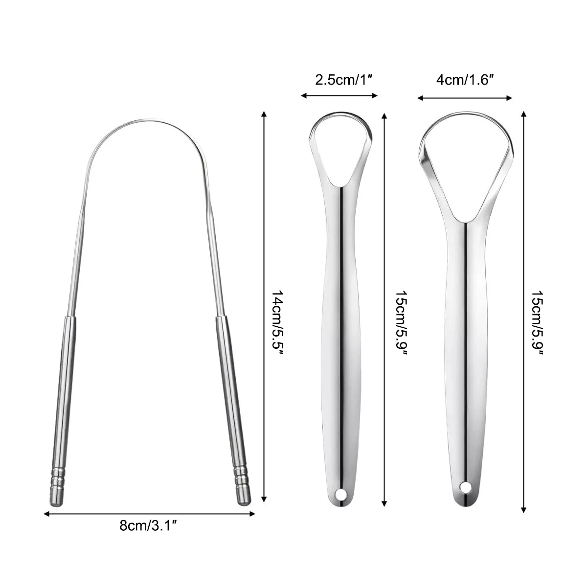 1 Pack Tongue Scraper for Adult Kids, Stainless Steel Tongue Scraper for Oral Care, Reduce Bad Breath, with Metal Storage Box