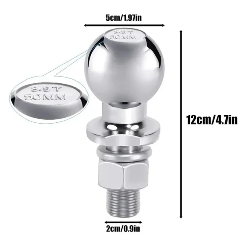 【Price Drop !!】M22 50Mm 3.5T Tow Ball Hitch Mount Tow Ball Head Coupling For Trailer RV Caravan Parts