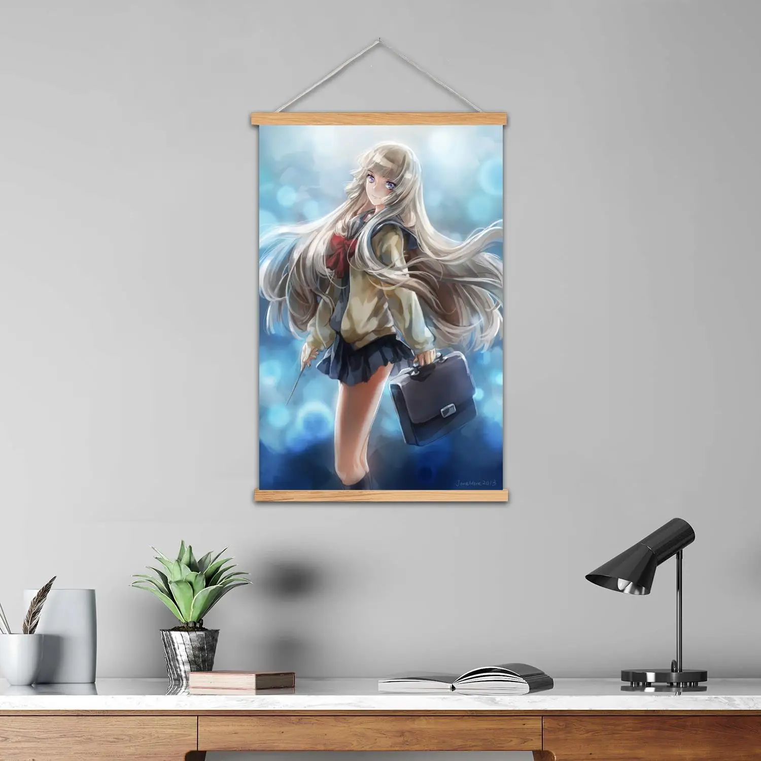 آيكا مانغا مؤطرة جدار اللوحة قماش ملصق فني وفن جدران، ديكور غرفة نوم الأسرة الحديثة، اللوحة الزخرفية