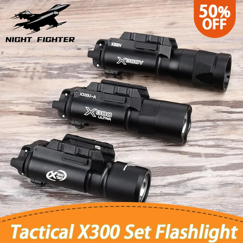 WADSN Tactical Surefir X300 X300U Ultra X300V Pistol Scout Light Rifle Airsoft Weapon Gun Strobe Flashlight Glock G17 19 Torch