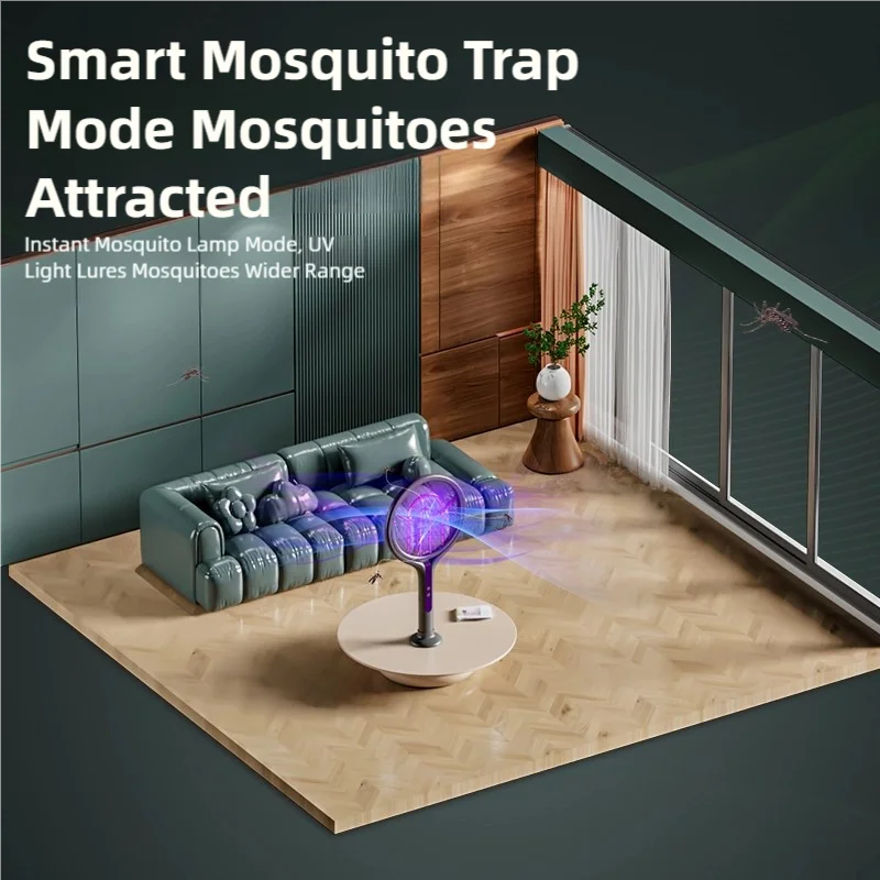 TINSOL Telescopic Rotating Head Electric Mosquito Swatter Rechargeable Electric Mosquito Swatter, Indoor/Outdoor Mosquito Killer image 4