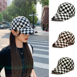 New men and women universal spring and autumn baseball cap checkerboard plaid baseball cap street leisure duck tongue cap