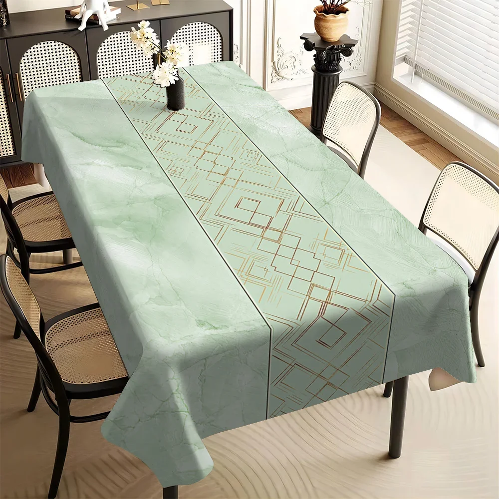 -1pc High-grade Emerald Patterned Runner with Simple European Style Design for Tablecloth, Square Shape