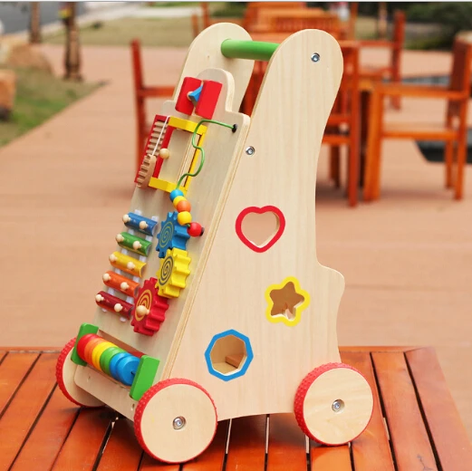 New Design Children\'s Educational Toys For Kids Multifunctional Wooden Baby Push Walker