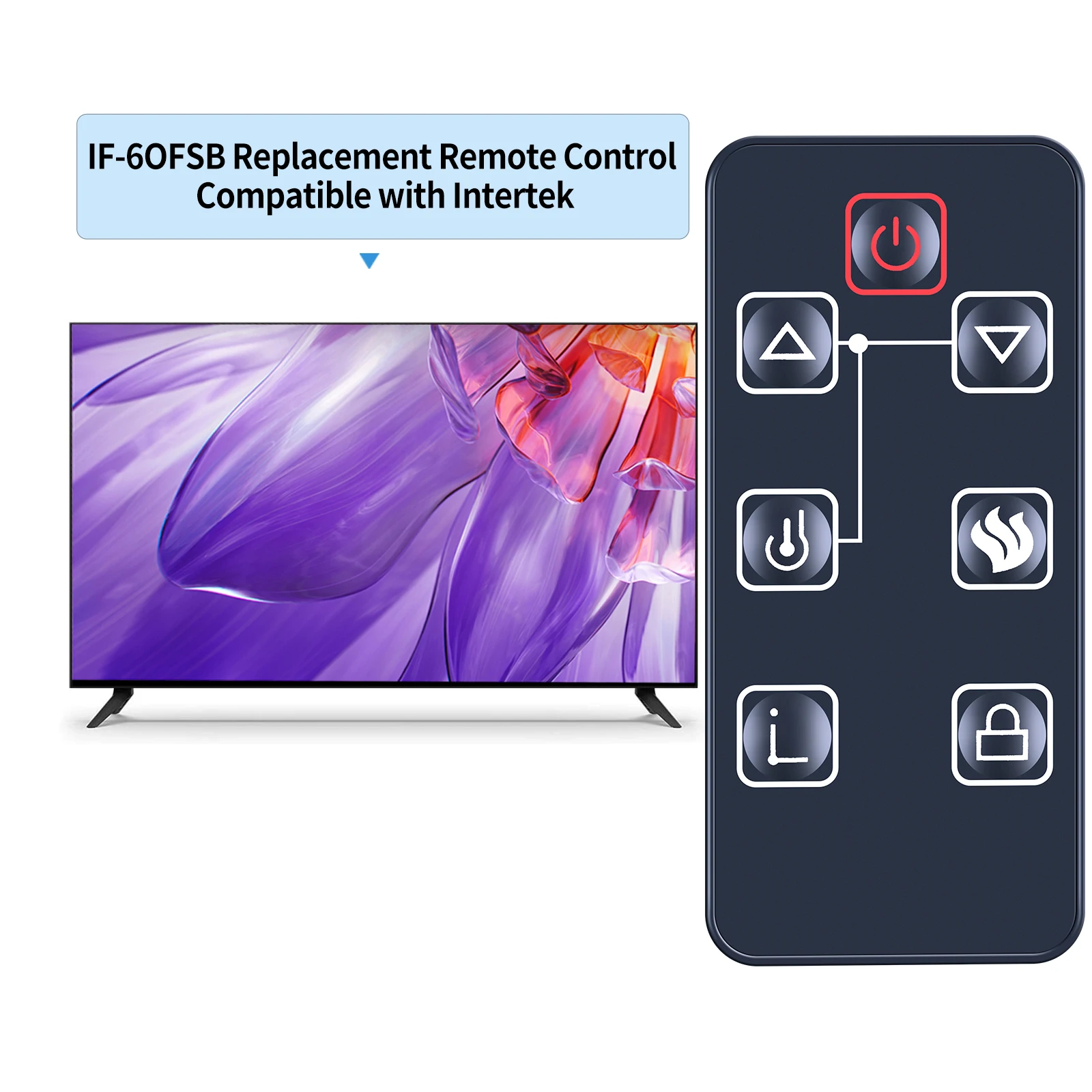 New Remote Control For Intertek Insert Electric Fireplace IF-60FSB IF-70FSB IF-50FSB