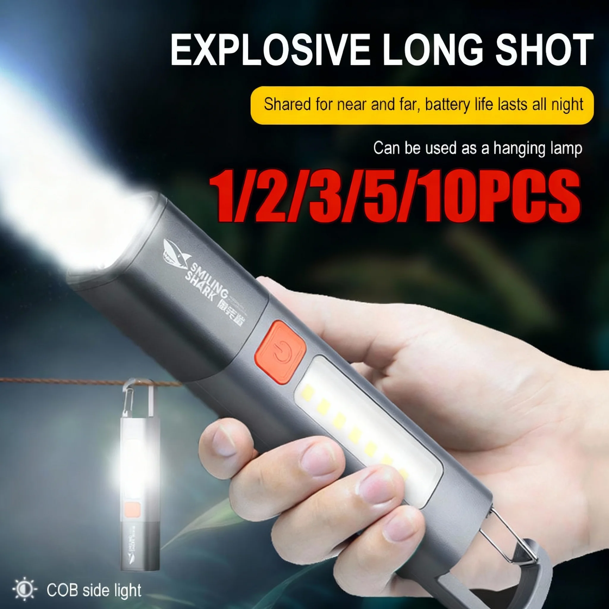 

1-10PCS Super Bright COB Side Lights LED XPE Mini Portable Torch Zoomable Waterproof Outdoor Fishing Hunting Camping Flashlight
