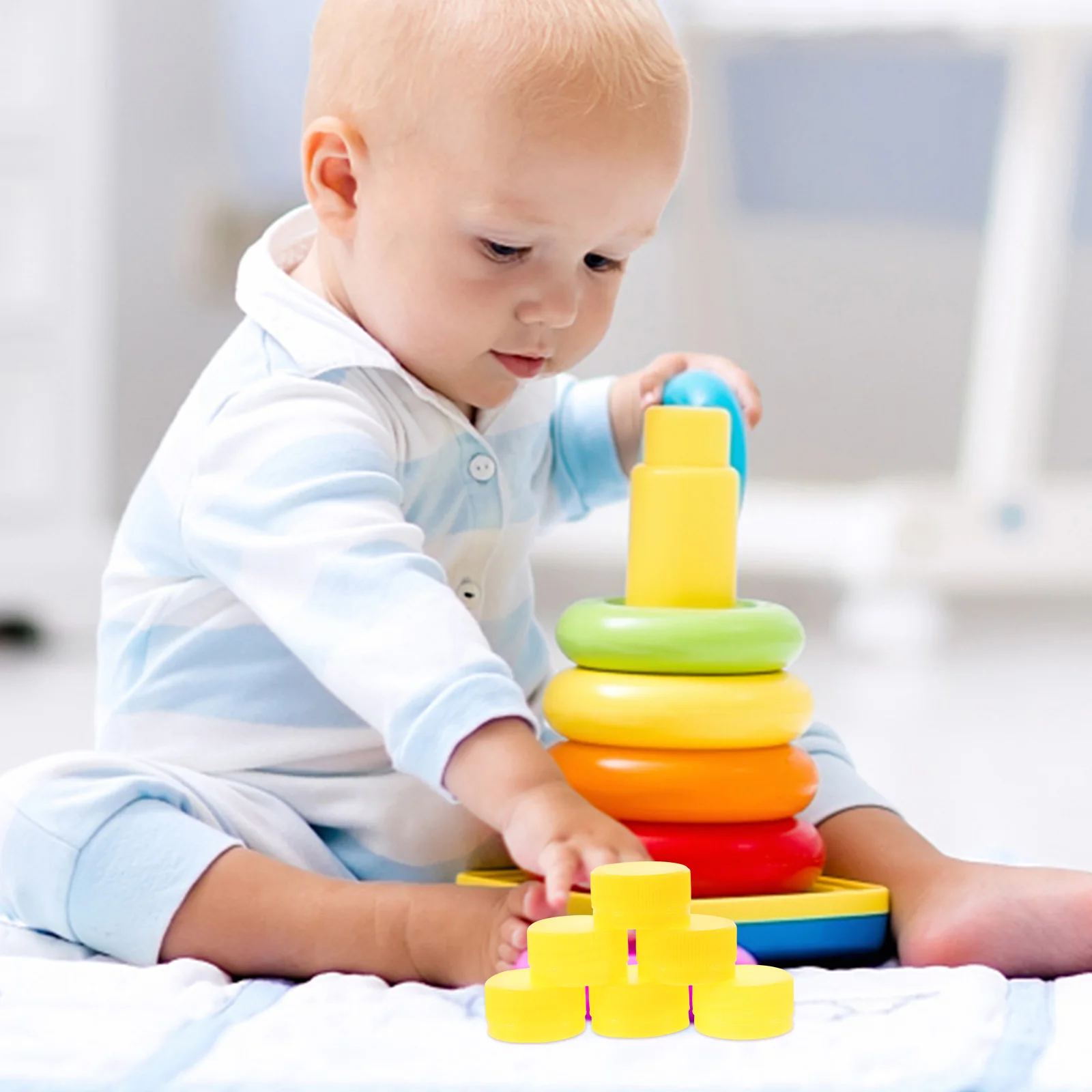 

100Pcs Multifunctional Plastic Bottle Caps Resistant to Breakage Ideal for DIY Crafts Home Education and Art Classes