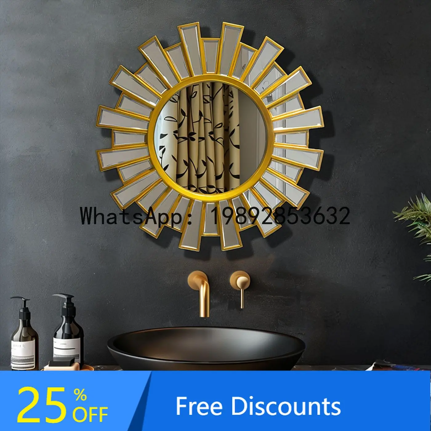 

CZ Restaurant Fireplace Decorative Mirror Entrance Bathroom Mirror Wall-Mounted Mirror