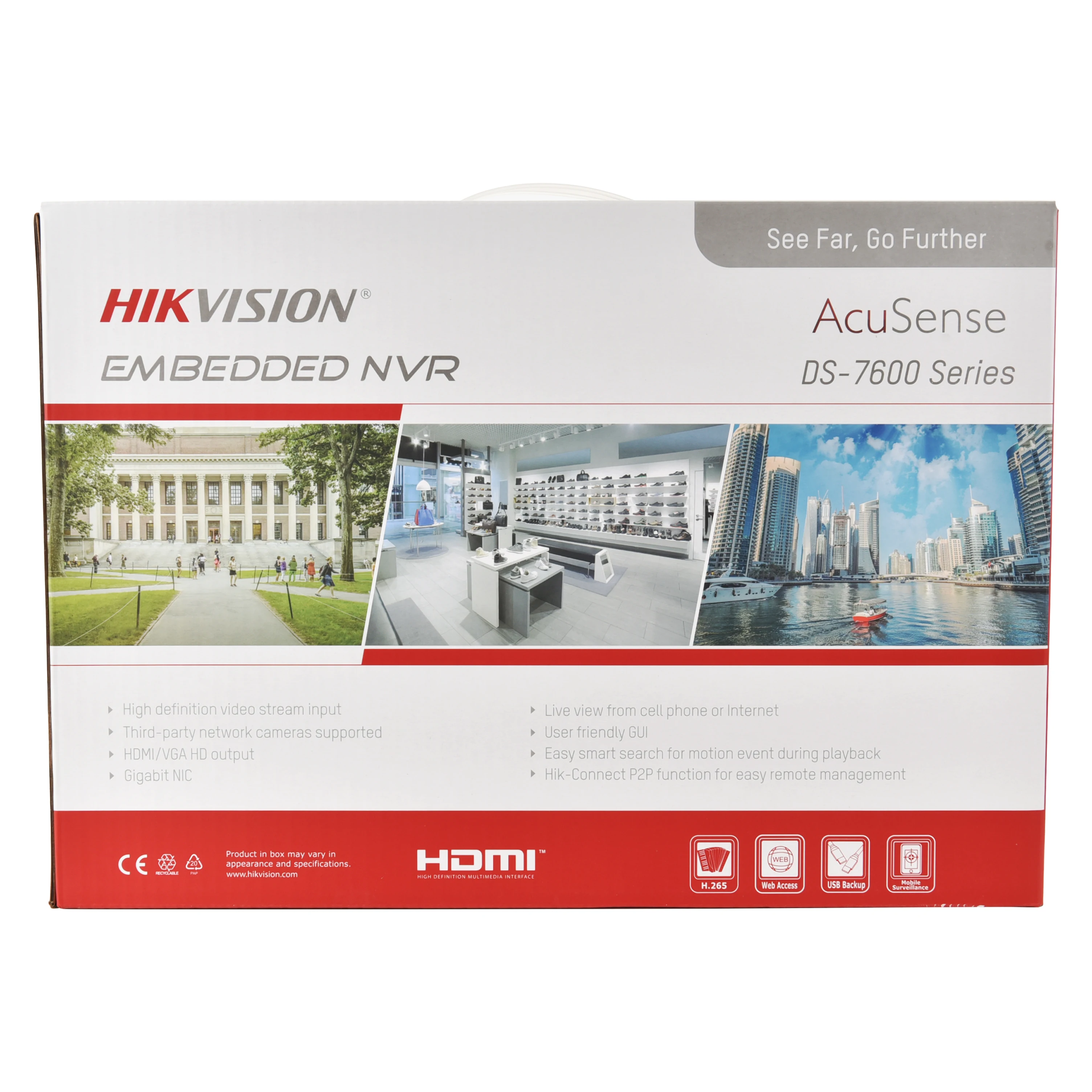 Hikvision Videoregistratore di rete originale 4K DS-7604NXI-K1/4P DS-7608NXI-K1/8P 4/8ch 4/8PoE 1U AcuSense NVR 1 SATA per telecamera IP