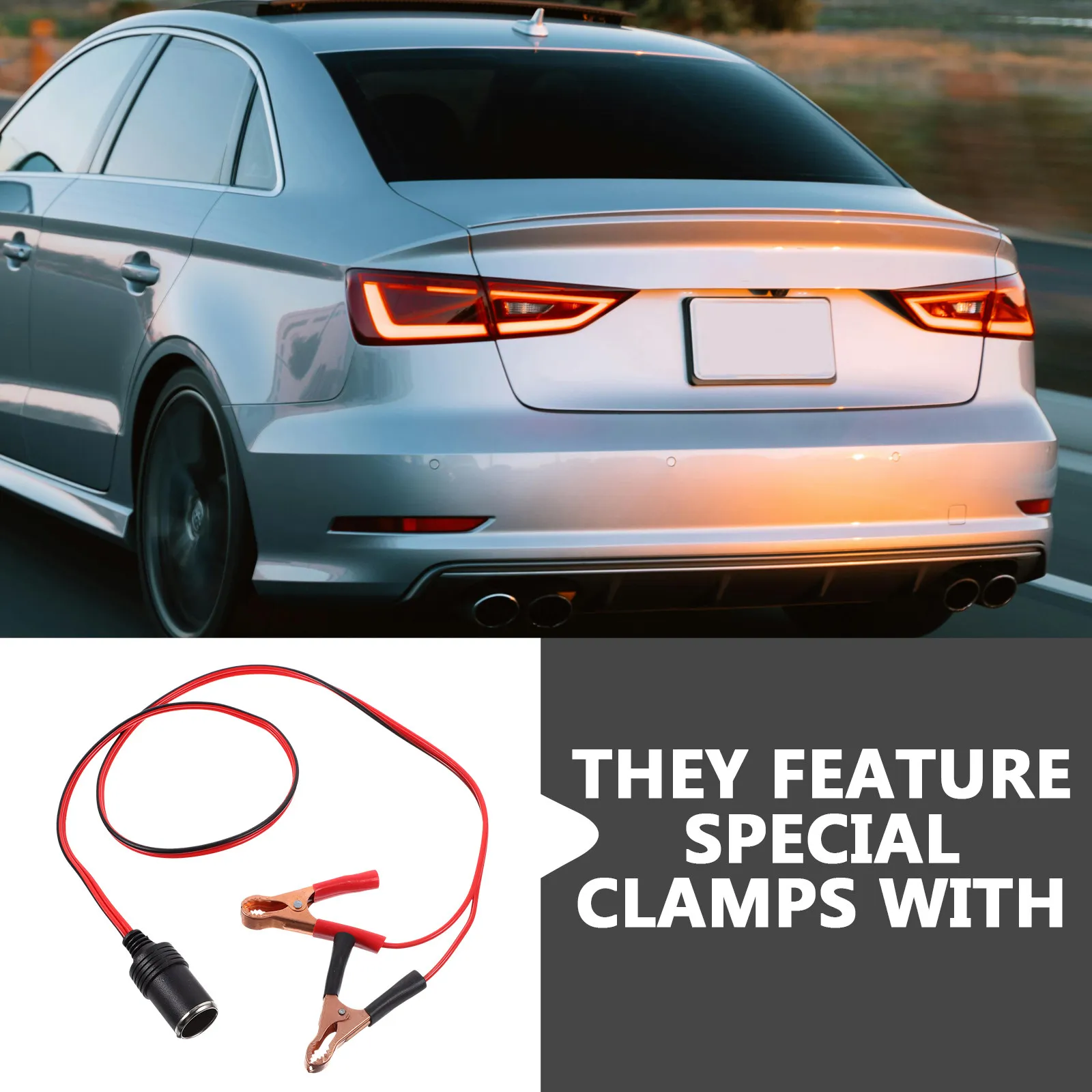 

1.5m Heavy Duty Car Truck Booster Cables with Color Coded Clamps Ergonomic Design Flexible Copper Plated Jumper Cables