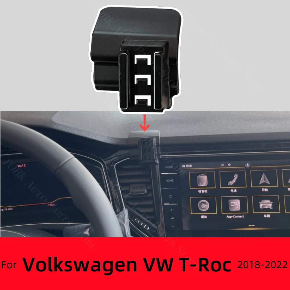 

Car Phone Holder For Volkswagen VW T-Roc 2018-2022 2019 2020 2021 Special Fixed Bracket Base Wireless Charging Cars Accessories