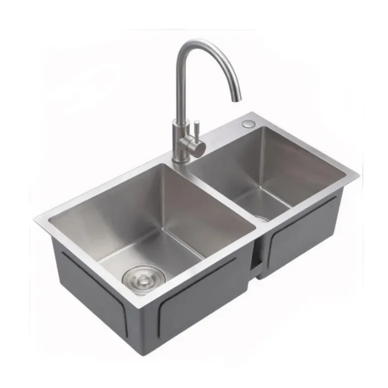 for Manual Kitchen Sink Stainless Steel Vegetable Basin with Faucet Full Set Wholesale Cross-border Source Manufacturer