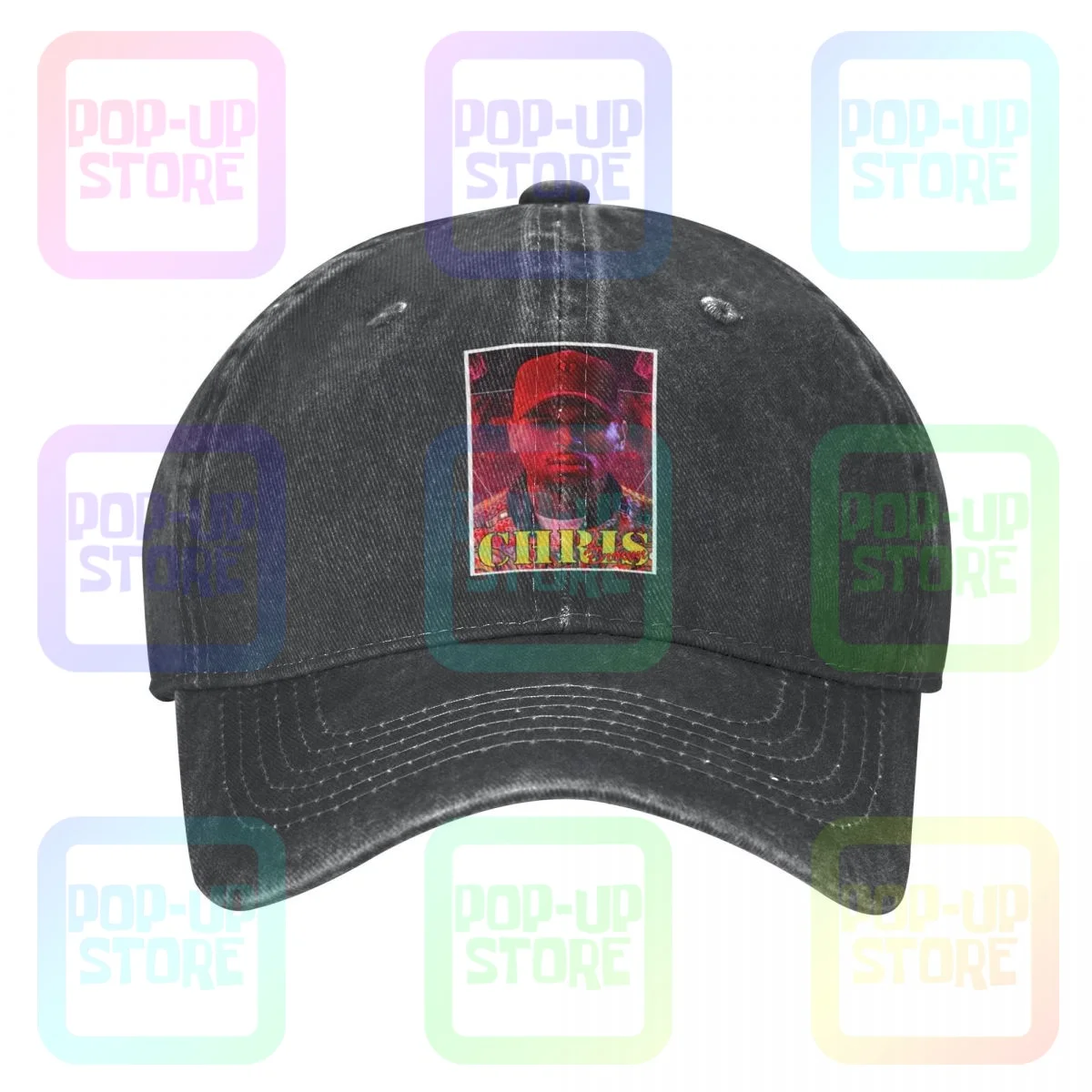 Chris Brown Washed Denim Baseball Cap Trucker Hats Unique Comfortable