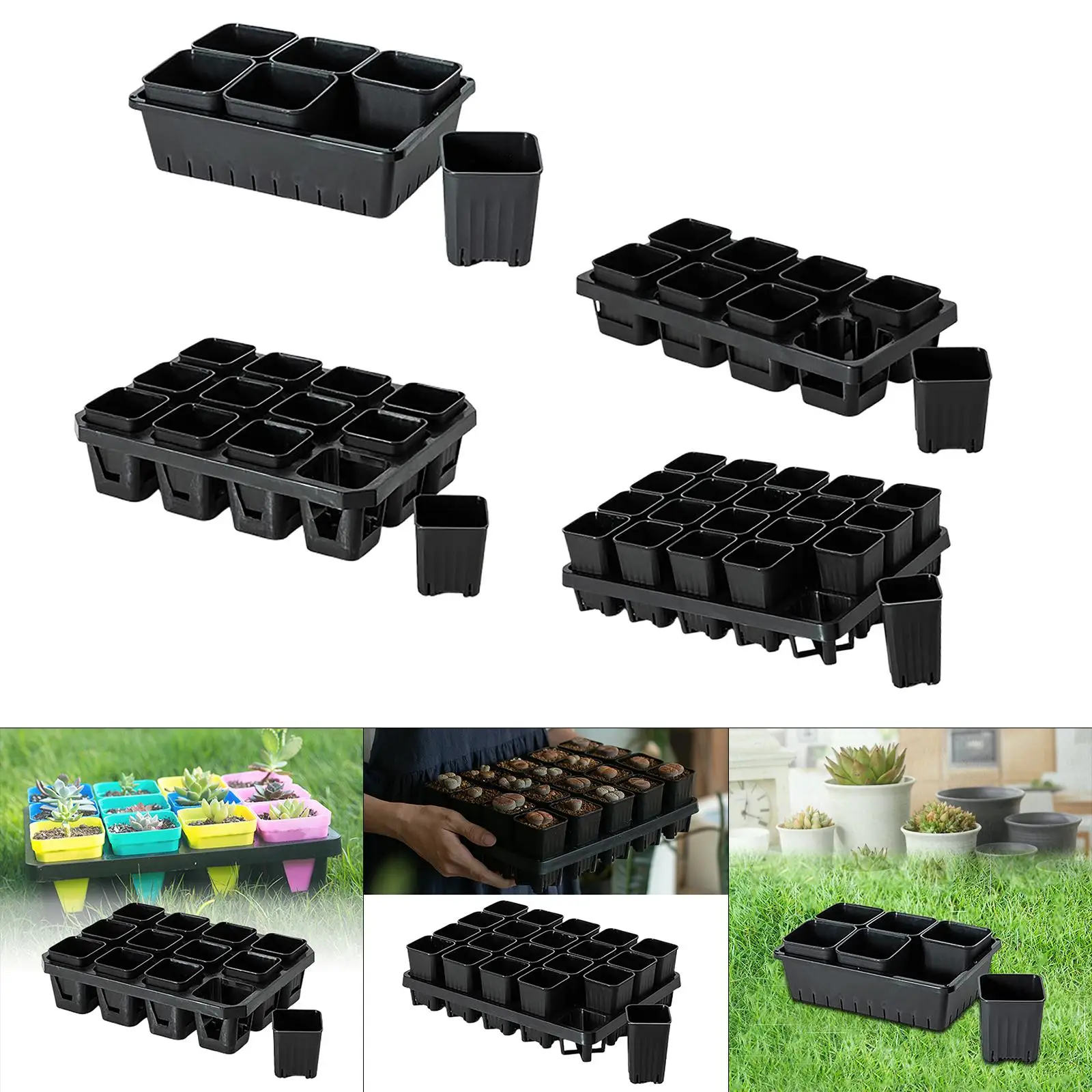 

Planter Box Transplanting Vegetable Seedling Pot Flowerpot Gardening Nursery Pot for Gardening Nursery Yard Railing Kitchen