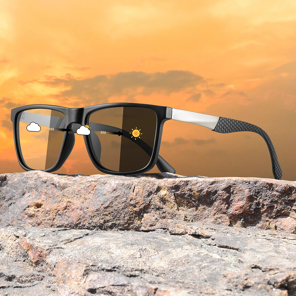 CRIXALIS Photochrome Sonnenbrille für Herren, UV-Schutz, klassisches Blaulicht, blockierende Farbtöne, Damen, Fahren, Angeln, Metall + Acetat-Rahmen – Detail 1