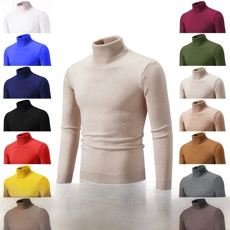 

Мужской зимний теплый пуловер-свитер Thi Man Clothes Coat M Knitted Long Sve irt с высоким воротником, не легко деформируется