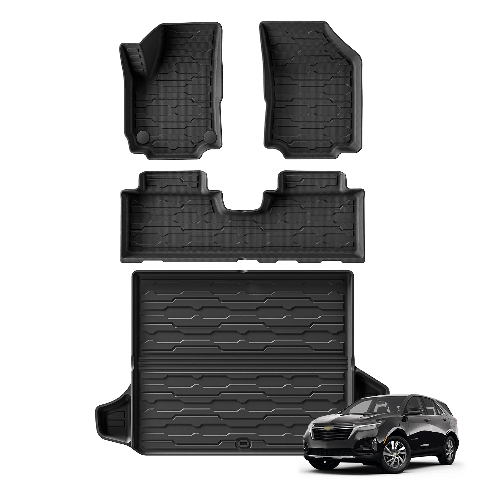 

TPE 3D Car Floor Mats Trunk Backrest Pad for GMC Terrain Chevrolet Equinox 2018 - 2024 Waterproof Protective Left Rudder