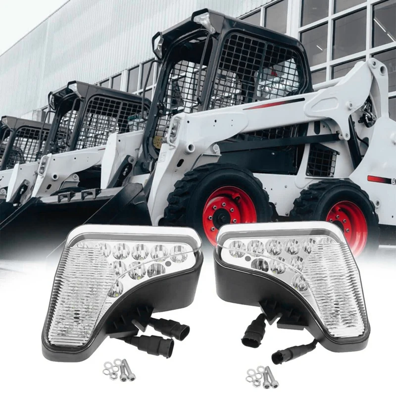 LED Left & Right Headlight Kit For Bobcat Skid Steer Loader S550 S570 S590 S595 7251340 7251341 7138040 7138041