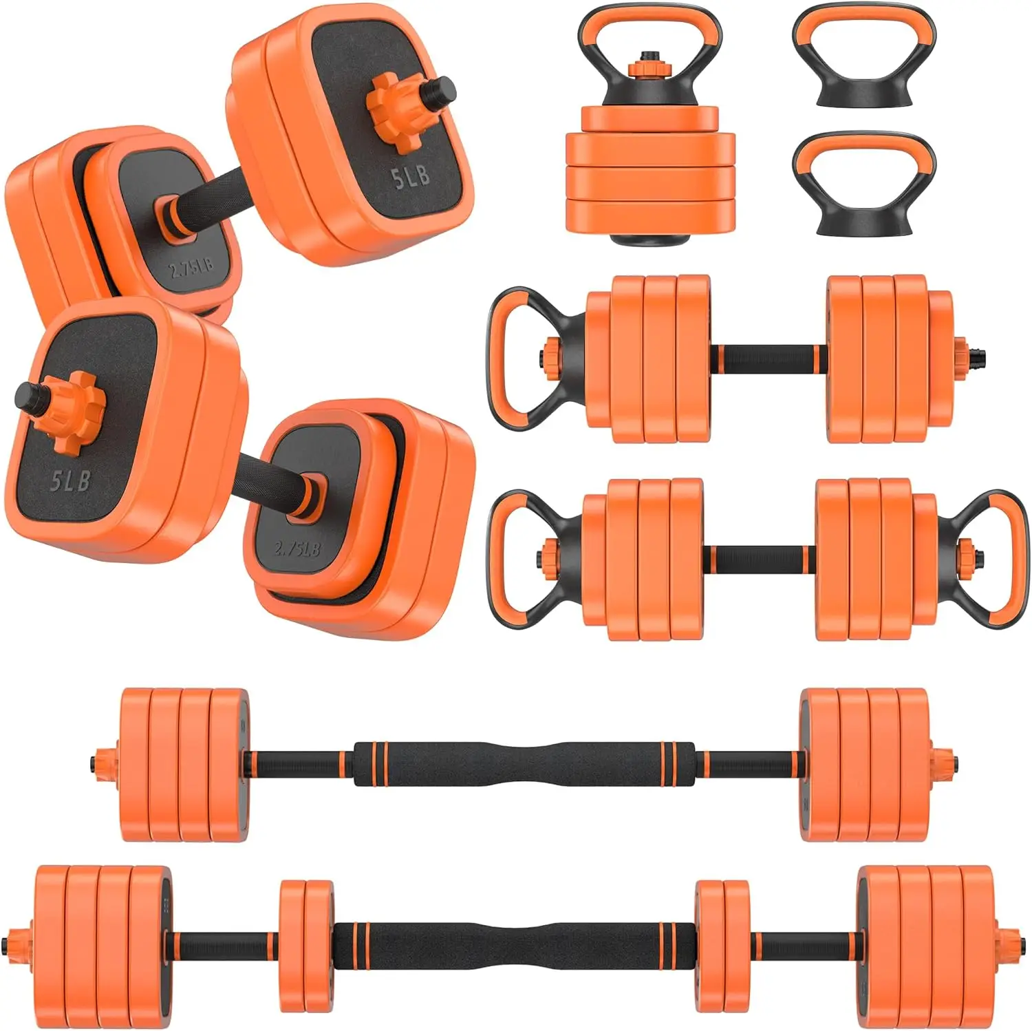 Juego de mancuernas ajustables, juego de pesas libres de 45/65/85 libras con conector, juego de mancuernas 4 en 1 para entrenamiento de gimnasio en casa