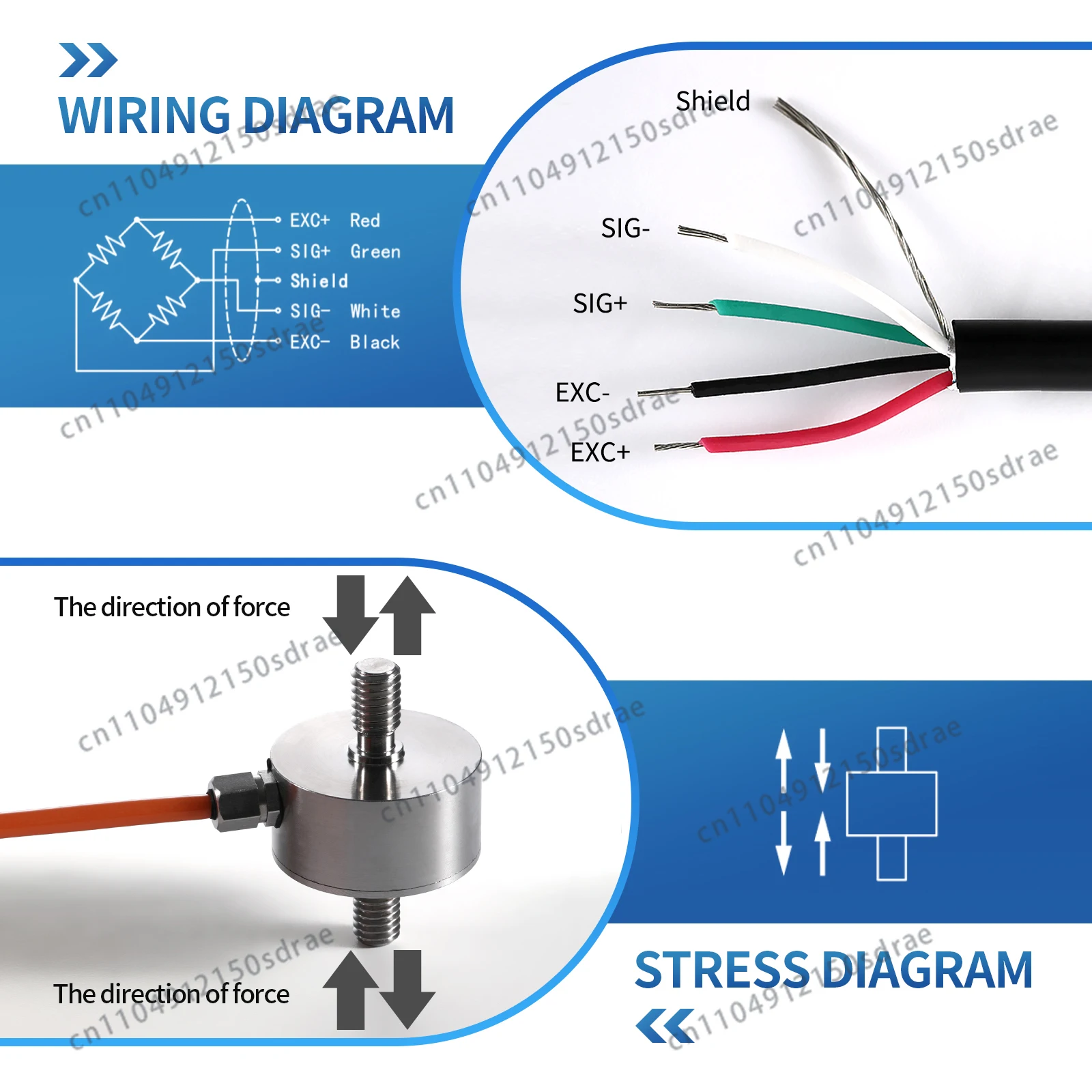 Mini Load Cell Sensor High-Precision Bellows Type Test Tension Compression Force Weight  Adapts HX711 10KG 20KG 30KG 50KG 100KG