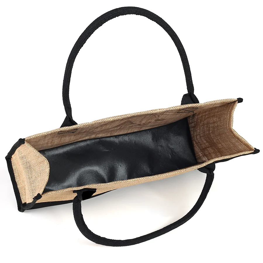 حقيبة تسوق بمقبض شريطي بسيط من الكتان، حقيبة تسوق هدايا ذات سعة كبيرة مع حروف مطبوعة، حقيبة التنقل اليومية