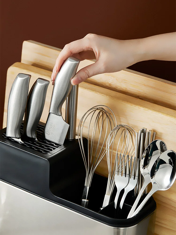 Stainless Steel Knife Holder Chopping Board Rack Integrated Kitchen Rack Multi-Functional Kitchen Knife Kitchen Supplies