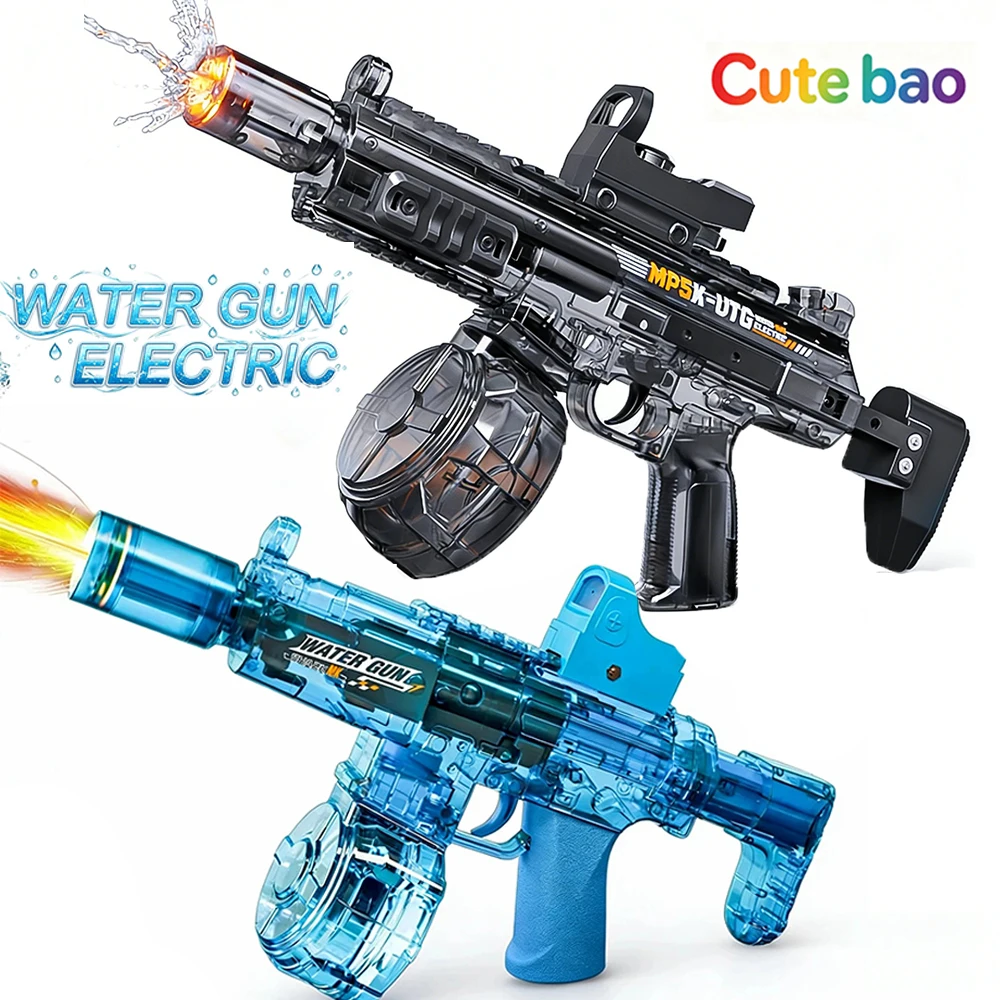 Simulierte Schuss- und Rückstoßfunktion Elektrische Wasserpistole Spielzeug für Kinder Automatische Sensorlichter Wasserpistole Sommer Outdoor Strand Kinderspielzeug