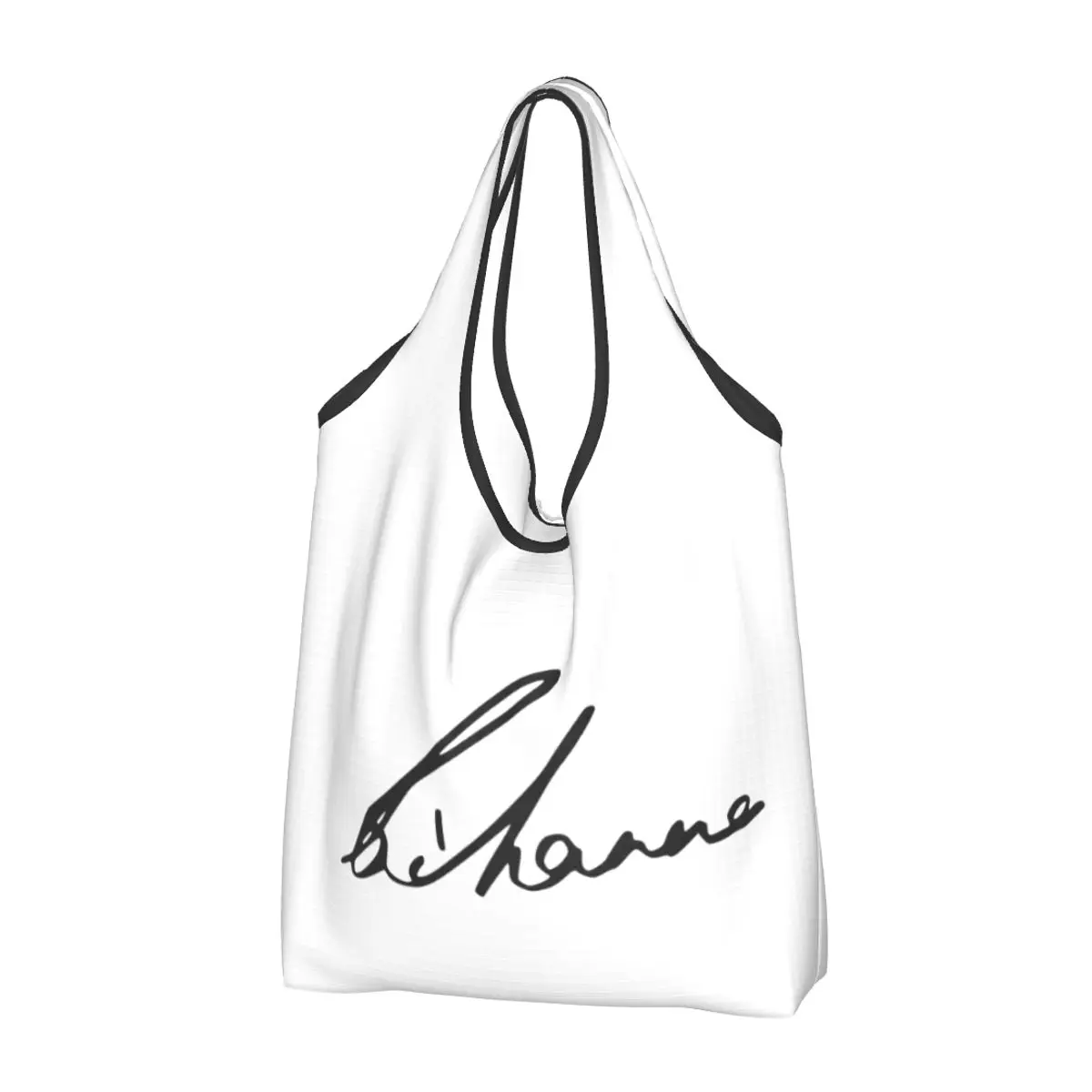 Rihannas Signature Pop Grocery Tote Shopping Bags Women Fashion Reggae Hip Hop Shopper Shoulder Bag Large Capacity Handbag