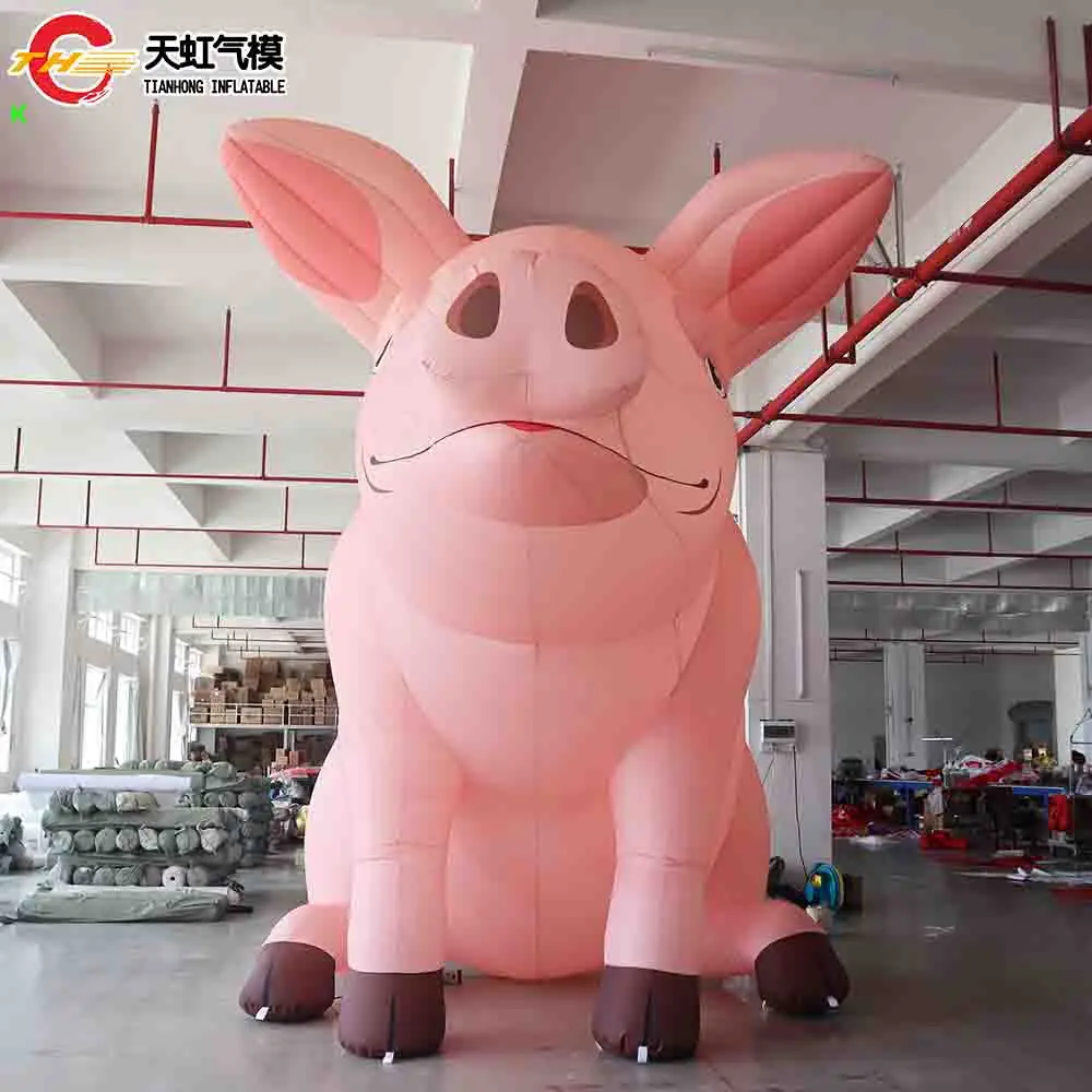 Fast Shipping 4m/6m/8m Giant Inflatable Pink Pig Cartoon Model for Decoration Outdoor Advertising Inflatable Animal Model