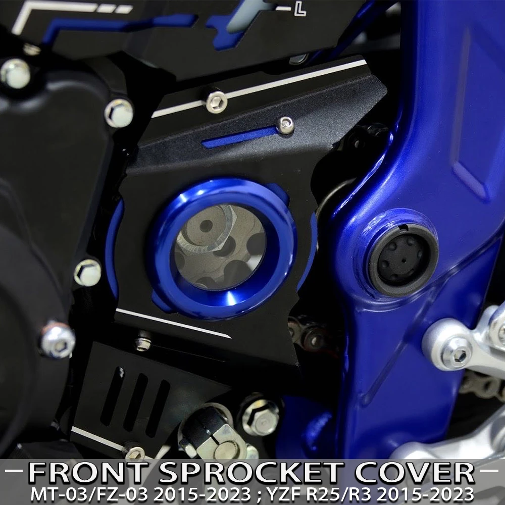 يناسب لياماها MT25 MT03 MT-25 MT-03 2015-2023 2022 YZF R25 R3 دراجة نارية الجبهة غطاء ضرس سلسلة الحرس محرك رمح