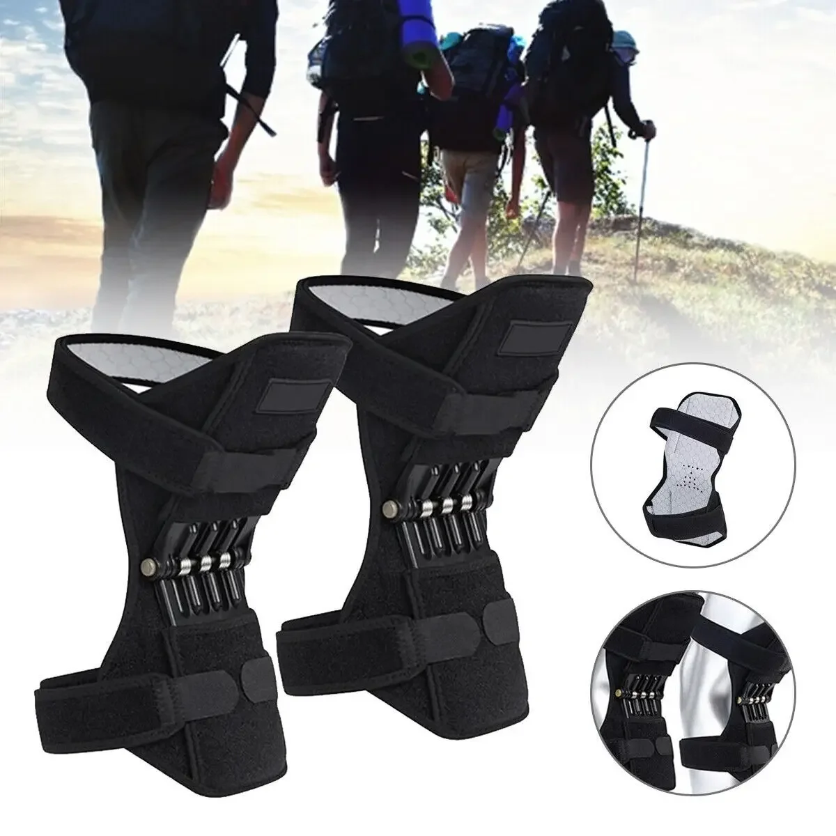 Sport Joint Patella Power Lift Knee Braces Elderly Walking Support Protect Fixed Booster Breathable Rebound Spring Knee New