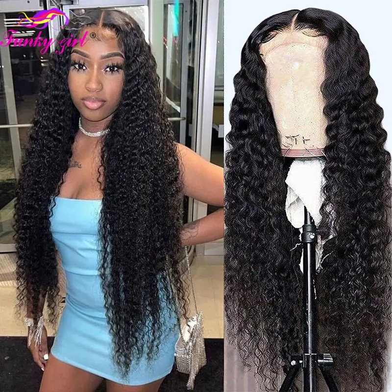 

13x6 Deep Wave Lace Front Human Hair Wigs 180 Density Brazilian Curly Wave Frontal Wigs For Women Curly Lace Front Wig Remy Hair