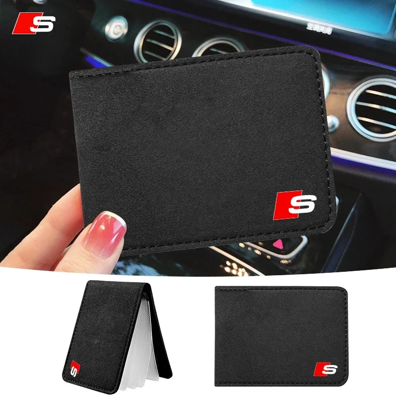 Suede Car Wallet Driver License Bag ID Passport Card Package For Audi Sline RS A4 A5 A6 S7 A8 S3 S4 S5 S6 S7 S8 Car accessories