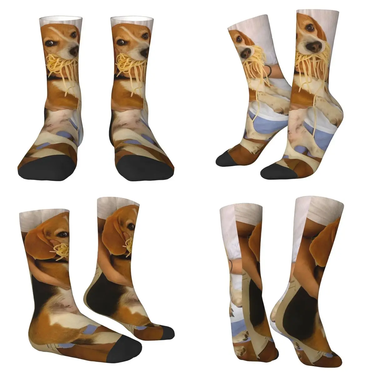 Funny Beagle Dog Design Socks Harajuku High Quality Stockings All Season Long Socks for Man Woman Valentine's Day Gifts