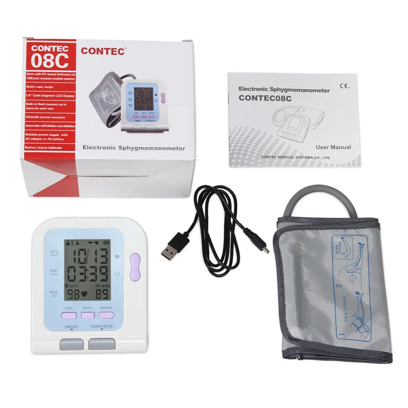 

Digital Blood Pressure Monitor USB Software (Download Online ) Sphygmmanometer CONTEC08C Adult cuff