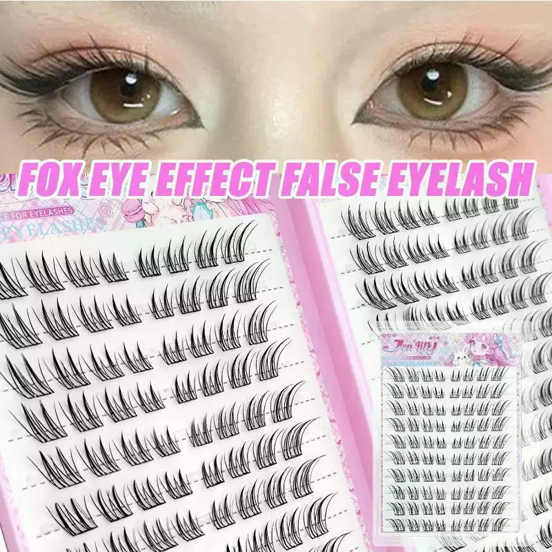Fox Eye Glue-Free False Eyelashes Easy To Apply Beginner Friendly Natural Soft & Reusable For Daily Makeup Lash