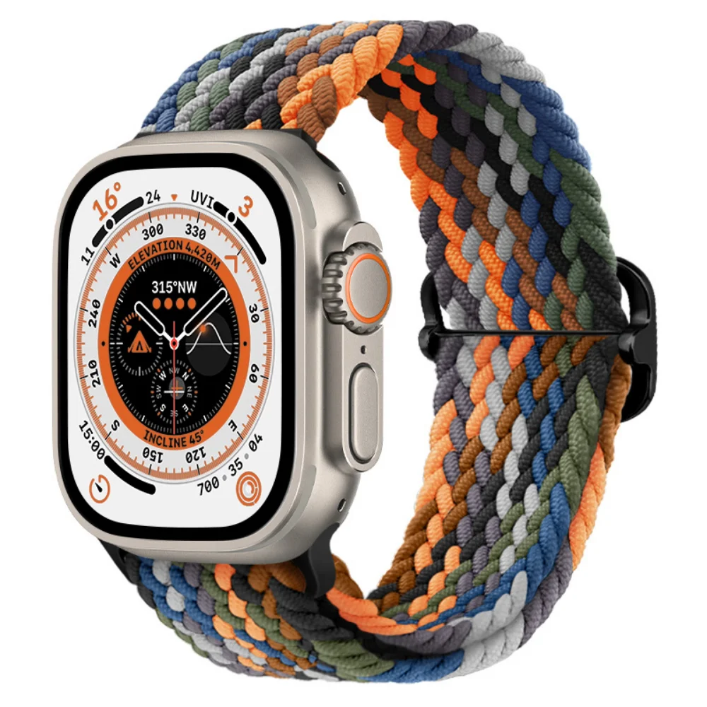 Nylon Strap For Apple Watch 12 11 10 9 8 7 46mm 42mm Adjustable Wristband iWatch Ultra4-3-2-1 49mm 6 5 4 SE 45mm 41mm 44mm Belt