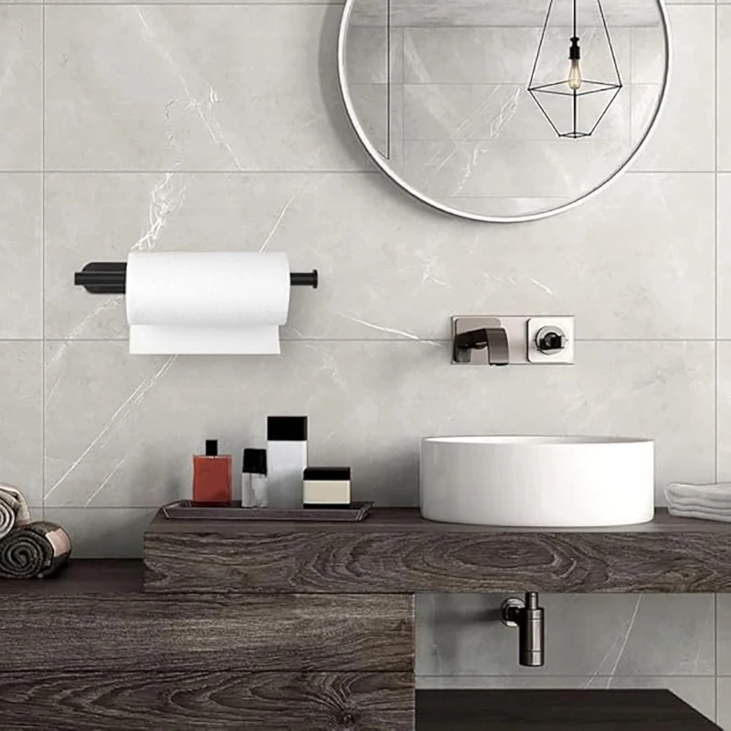 

2-in-1 Paper Towel Holder & Organizer, Mounts Under Cabinet, 13.18in Durable Steel, Frees Up Counter Space, Quick Installation