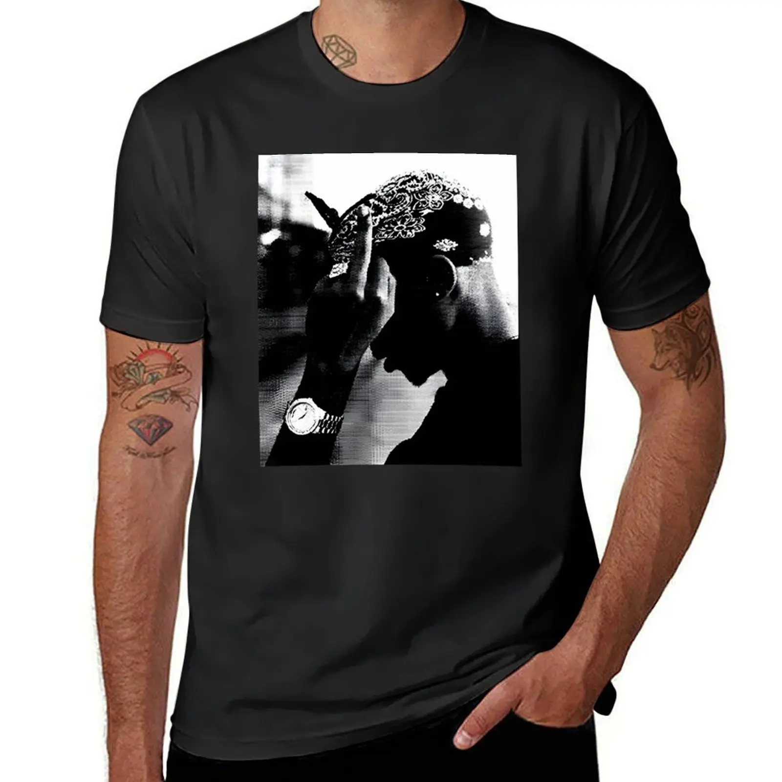 

Tupac Shakur art T-Shirt blacks customizeds Aesthetic clothing oversizeds mens clothes
