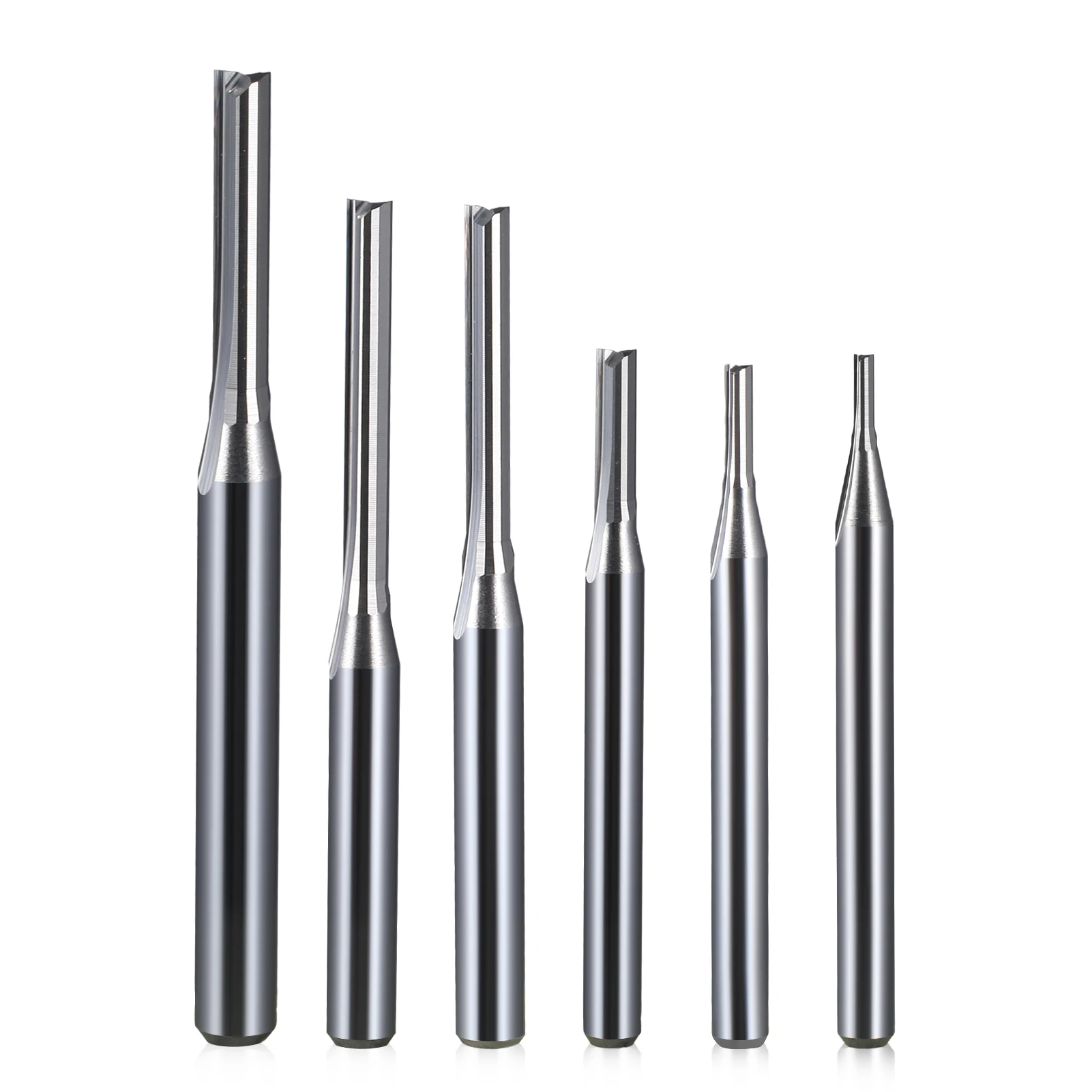 1P 3.175/4/5/6/8mm SHK Tungsten Steel Two Flutes Straight Slot Milling Cutter Carbide CNC End Mill Tools Wood Cutter Router Bit