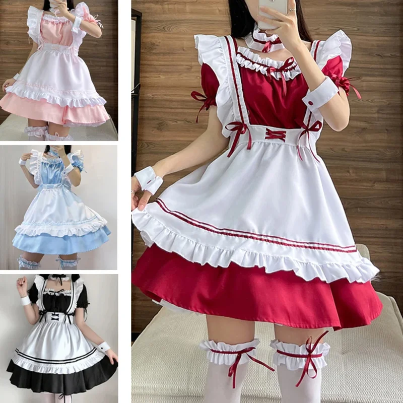 Lolita maid dress girls lovely maid cosplay anime costumes Lolita dresses cafe maids maid costume costume di Halloween