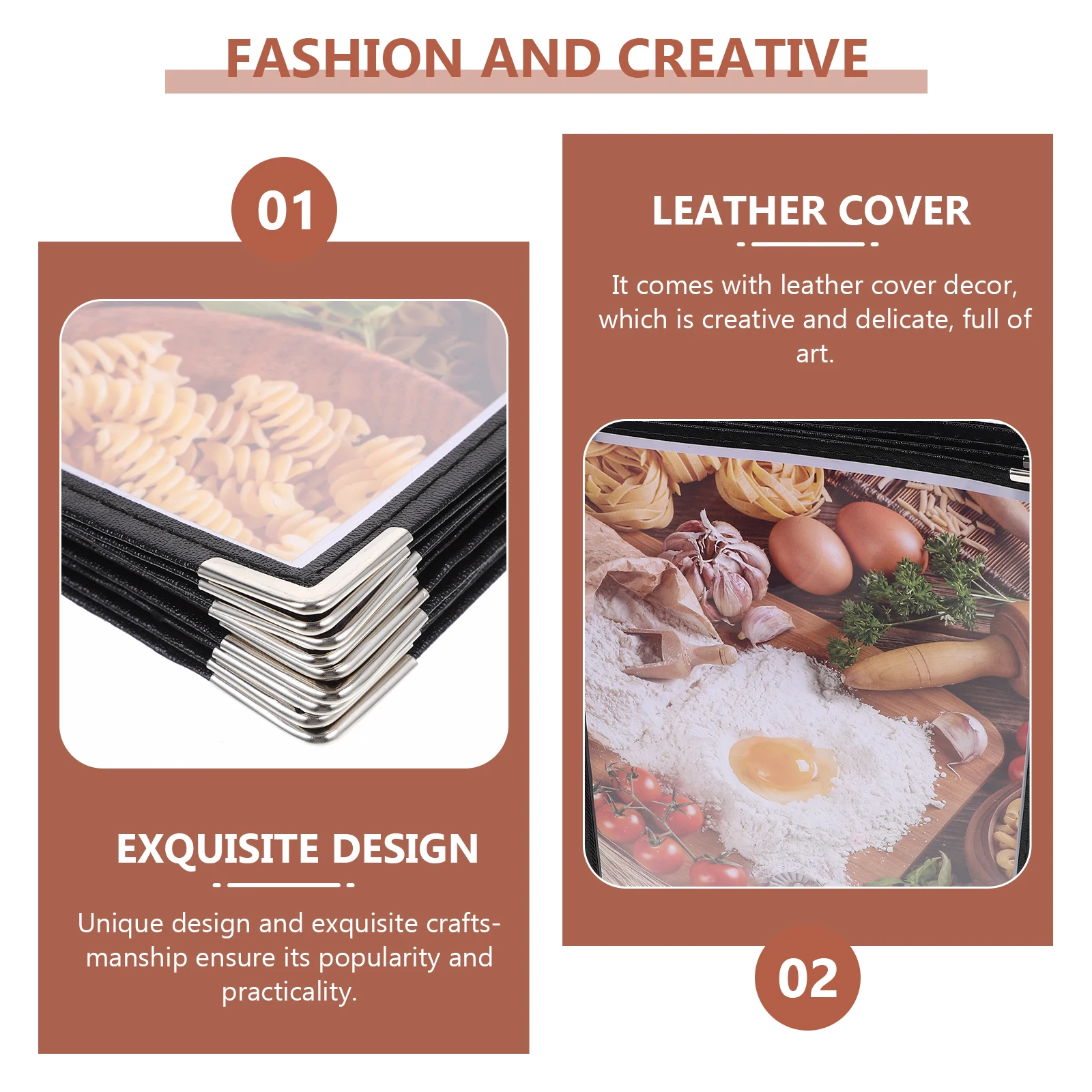 

PVC Restaurant Menu Book Corner Design Cover Clear Menu Display Holder for Hotel Restaurant Bar Use