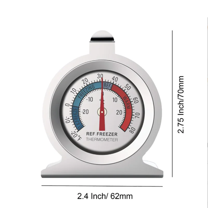 ABRW-2 Pcs 냉장고 온도계 20 ℃ ～20 ℃ /-20 ℉ ～80 ℉   냉장고 아날로그 온도계 빨간색 표시기 온도계가 있는 대형 다이얼